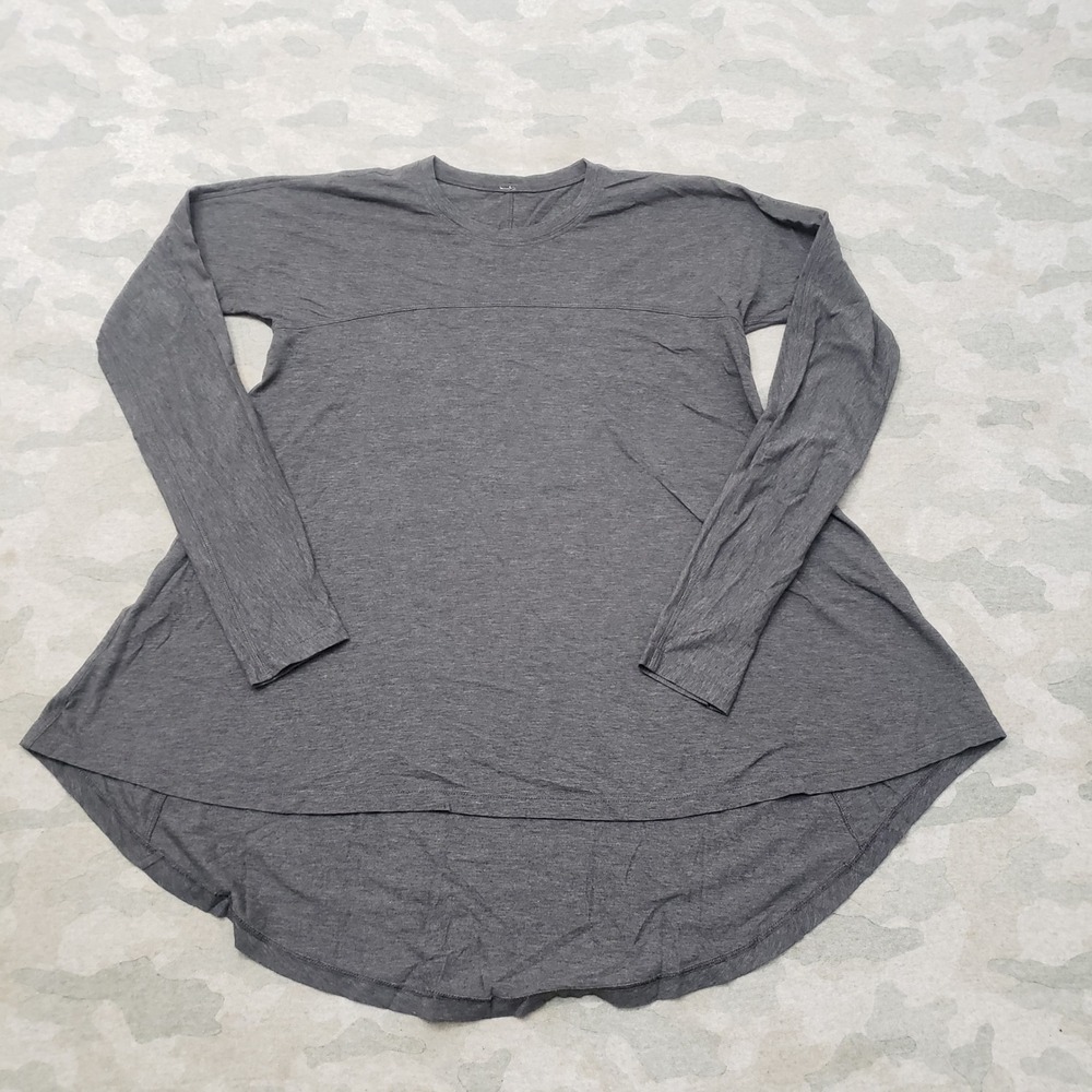 Lululemon Tunic Top Womens Small Gray High Low Activewear Yoga Long Sleeve